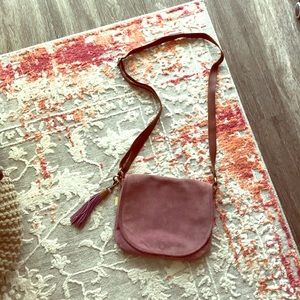 JOYN crossbody suede purse PURPLE